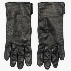 Coach Leatherware Black Leather Gloves Silk Lined Made in Italy Womens Sz 7.5